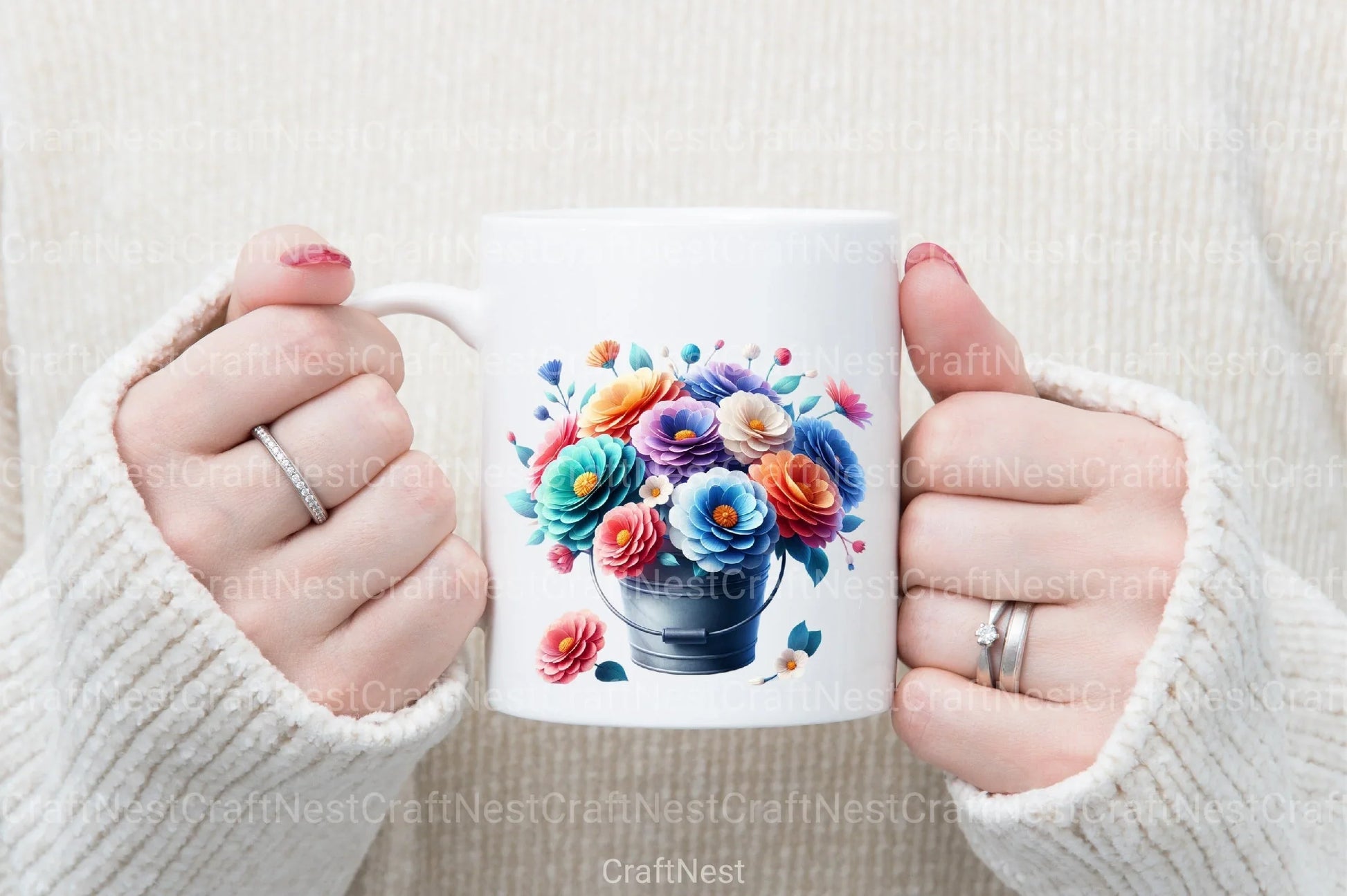 Flowers in Bucket Clipart Bundle - CraftNest - Digital Crafting and Art