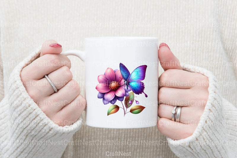 Purple Butterfly Clipart Collection Bundle - CraftNest - Digital Crafting and Art