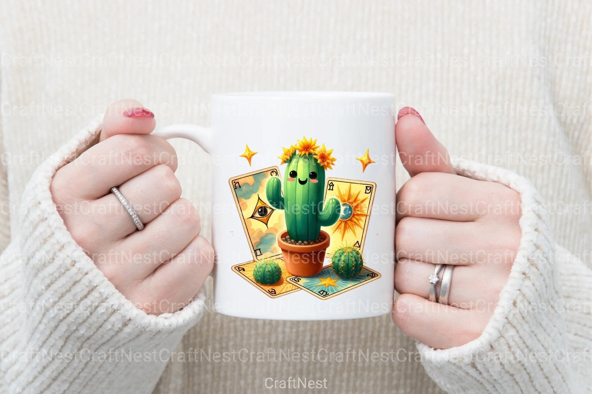 Funny Cactus Tarot Card Clipart Bundle - CraftNest - Digital Crafting and Art