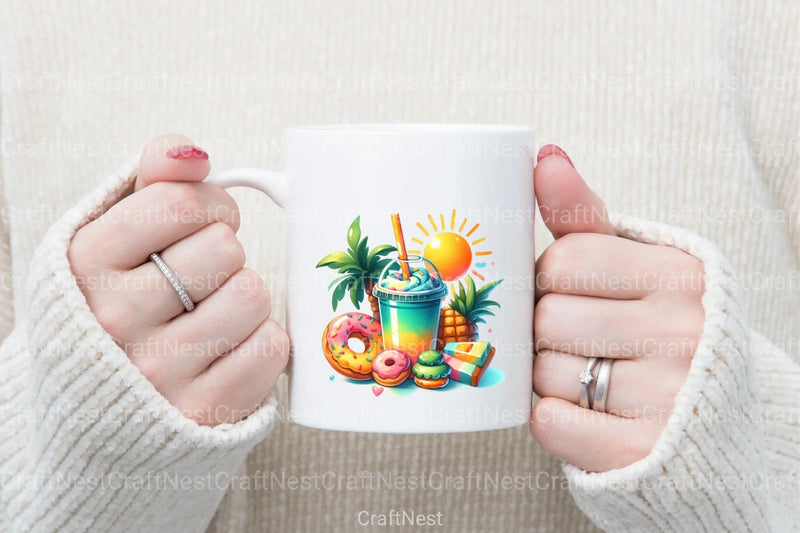 90s Retro Summer Clipart Bundle 1 - CraftNest - Digital Crafting and Art