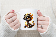 Cute Black and Gold Baby Dragon Clipart Bundle 45 - CraftNest - Digital Crafting and Art