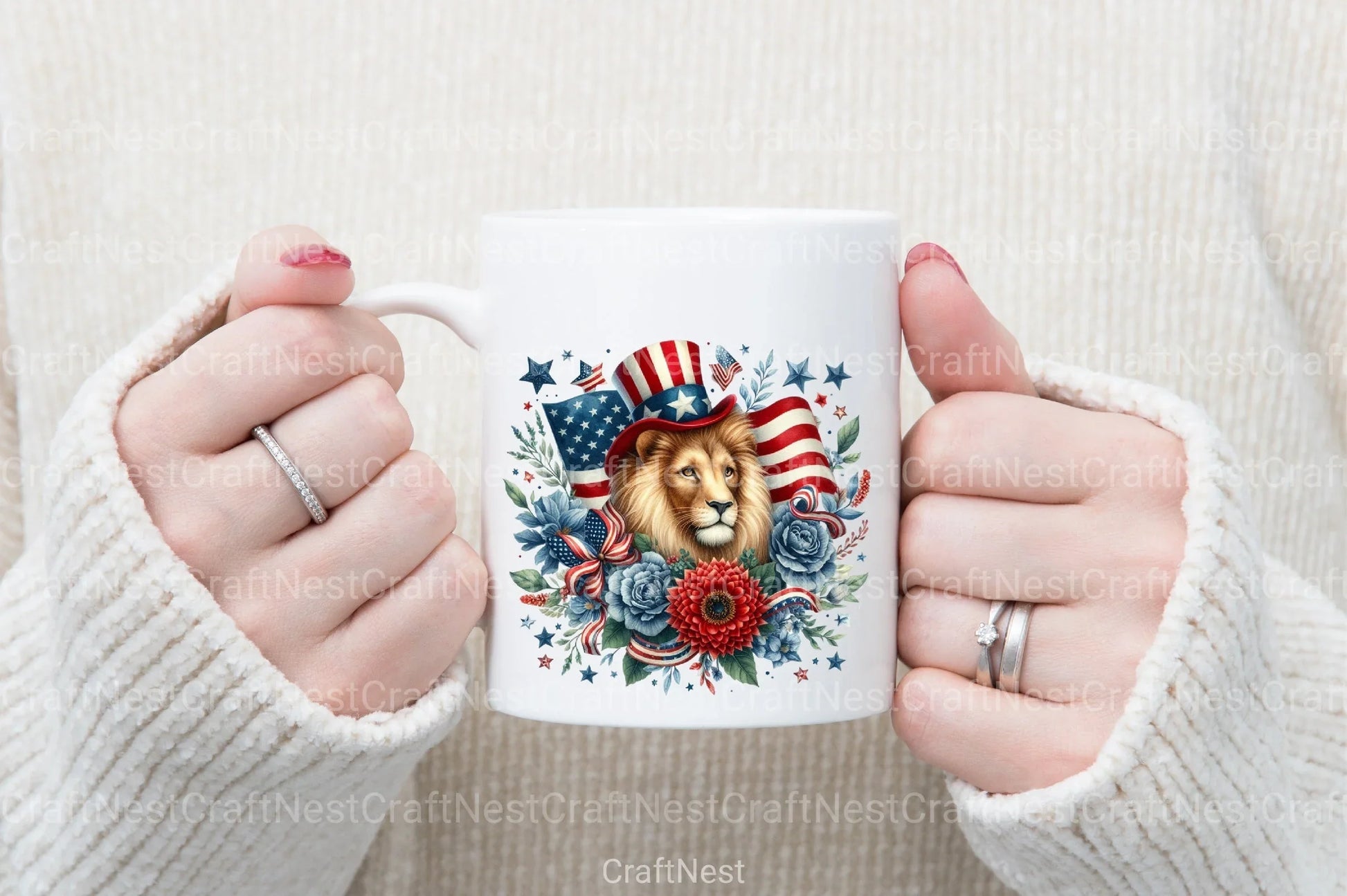 4th of July Patriotic Lion Clipart Bundle - CraftNest - Digital Crafting and Art