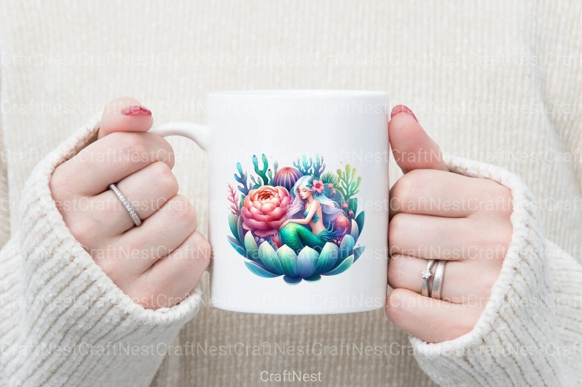 Mermaid Underwater Sea Clipart Bundle - CraftNest - Digital Crafting and Art