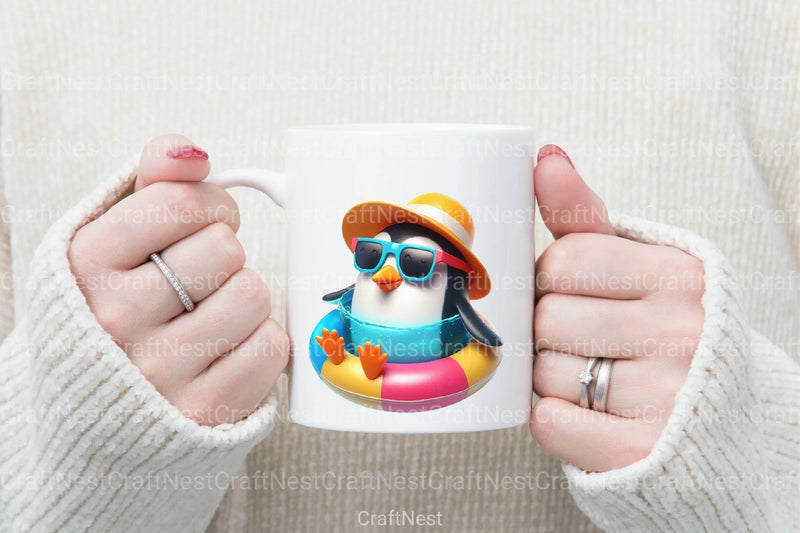 Funny Penguin Pool Party Clipart Bundle - CraftNest - Digital Crafting and Art