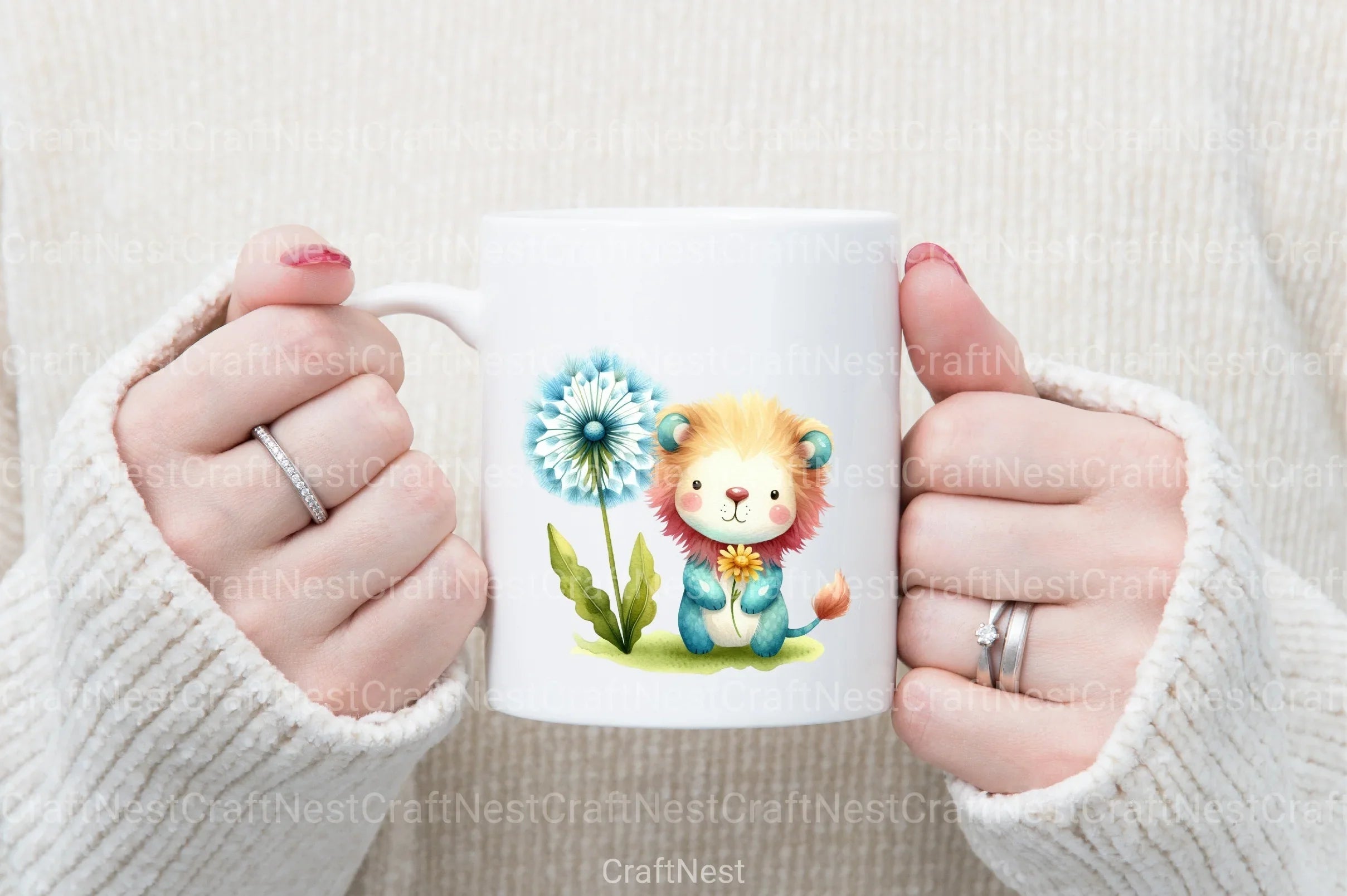 Cute Animals & Dandelion Clipart Bundle - CraftNest - Digital Crafting and Art