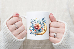 Floral Moon Clipart Bundle 1 - CraftNest - Digital Crafting and Art