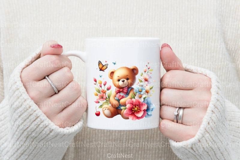 Teddy Bears Spring Clipart Bundle 157 - CraftNest - Digital Crafting and Art