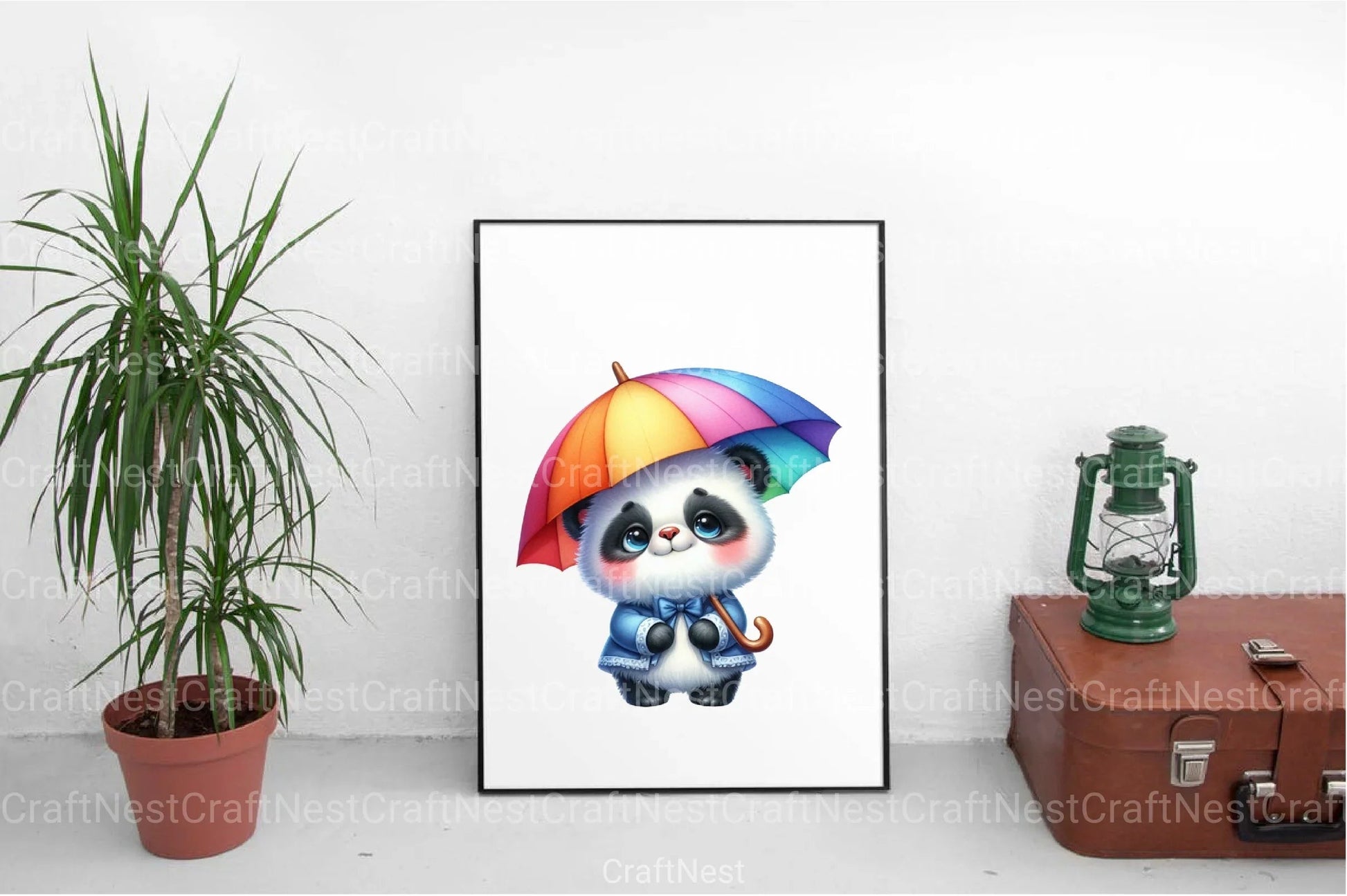 Funny Little Pandas Umbrella Clipart Bundle 1 - CraftNest - Digital Crafting and Art