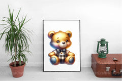 Cute Black and Gold Teddy Bear Clipart Bundle - CraftNest - Digital Crafting and Art
