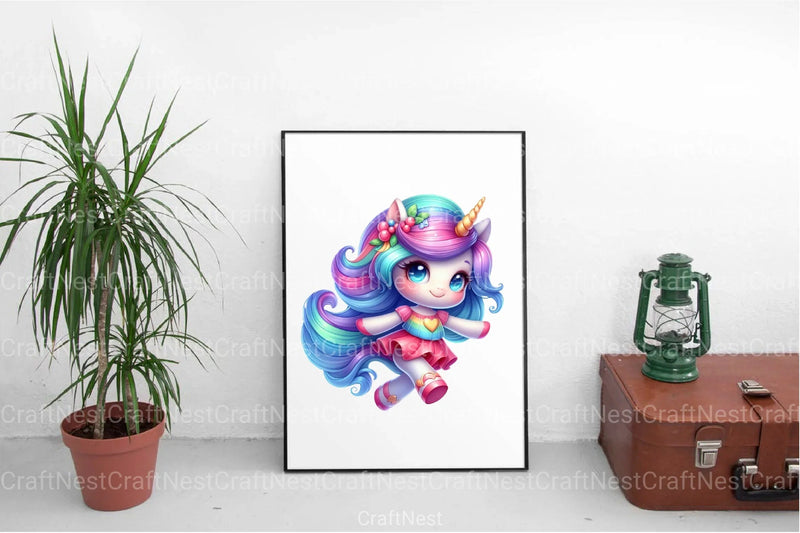 Little Unicorn Girls Clipart Bundle 77 - CraftNest - Digital Crafting and Art