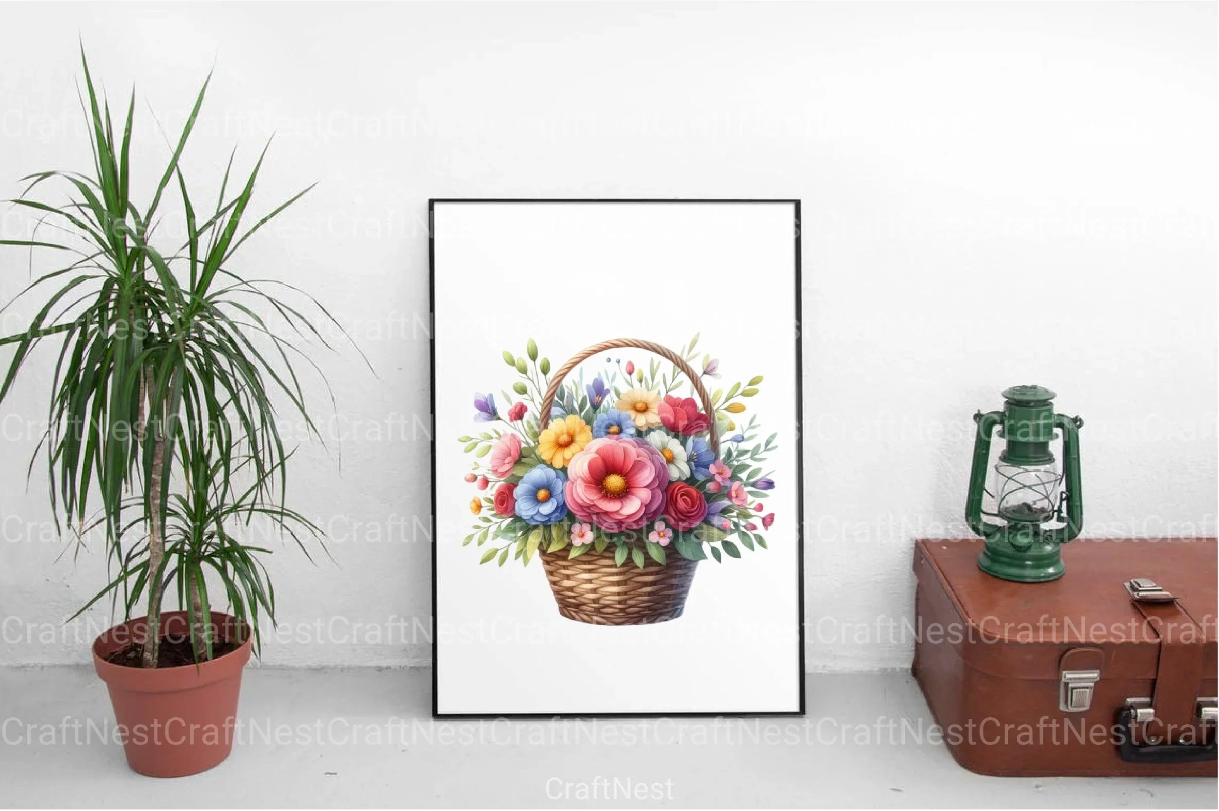 Mother's Day Flower Basket Clipart Bundle - CraftNest - Digital Crafting and Art