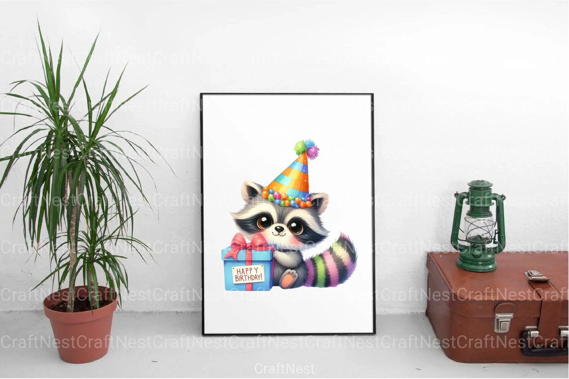 Cute Birthday Raccoons Clipart Bundle - CraftNest - Digital Crafting and Art