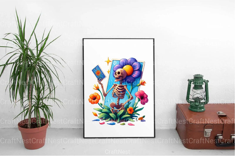 Funny Skeleton Tarot Card Clipart Bundle 1 - CraftNest - Digital Crafting and Art