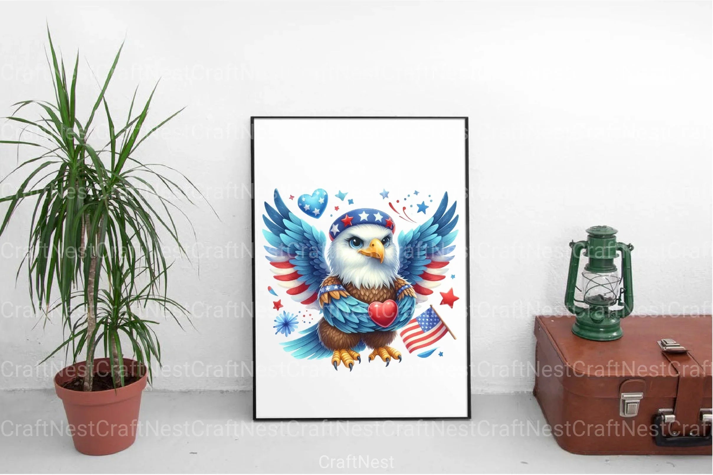 Cute American Eagle 4th of July Clipart Bundle - CraftNest - Digital Crafting and Art