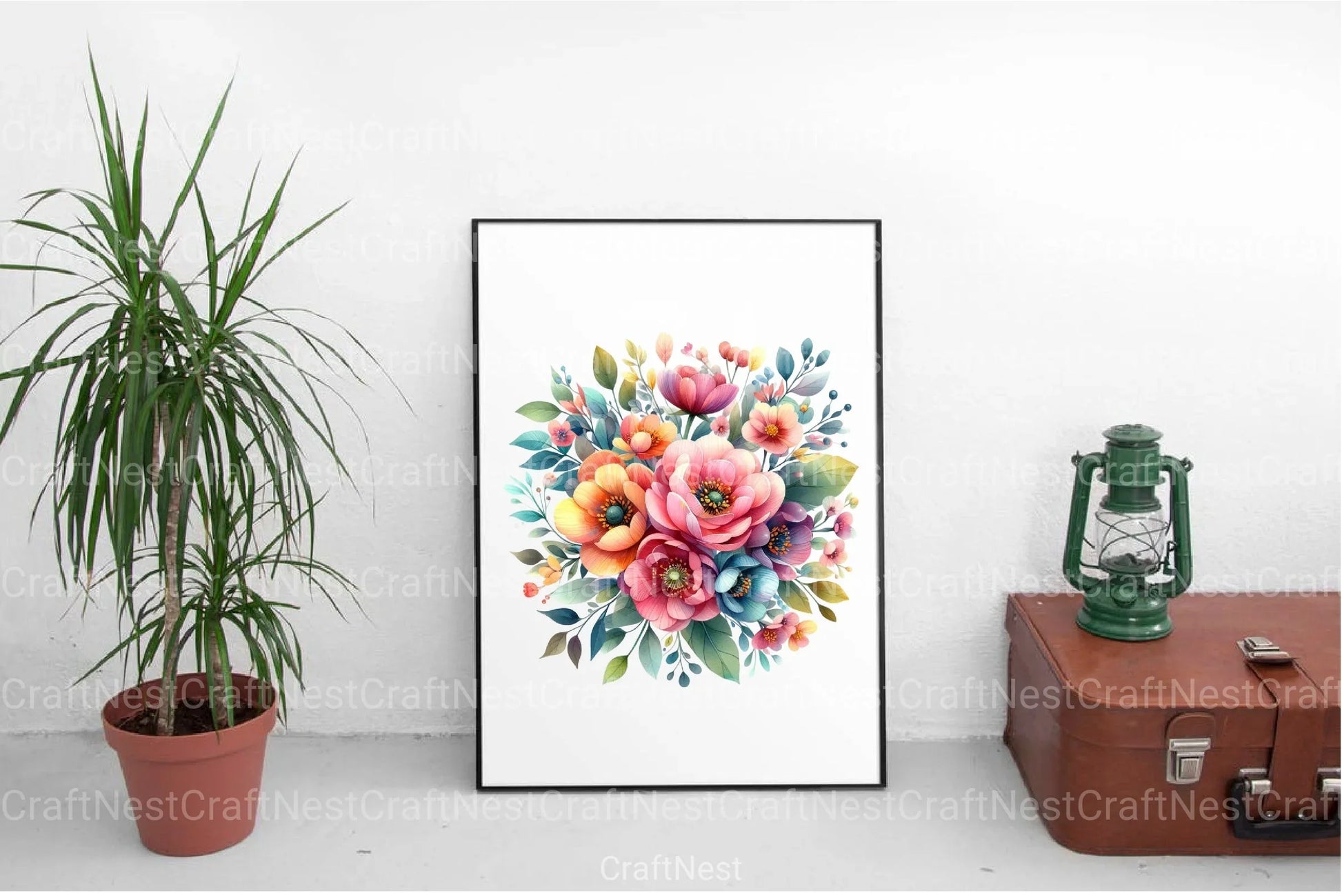 Floral Embrace Mother's Day Card Clipart Bundle - CraftNest - Digital Crafting and Art