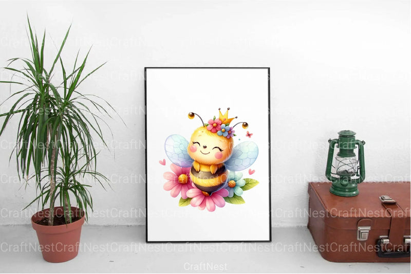 Cute Bee Clipart Bundle 66 - CraftNest - Digital Crafting and Art