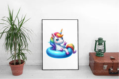 Funny Unicorn Pool Party Clipart Bundle - CraftNest - Digital Crafting and Art