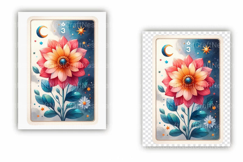 Birth Month Flower Tarot Card Clipart Bundle - CraftNest - Digital Crafting and Art