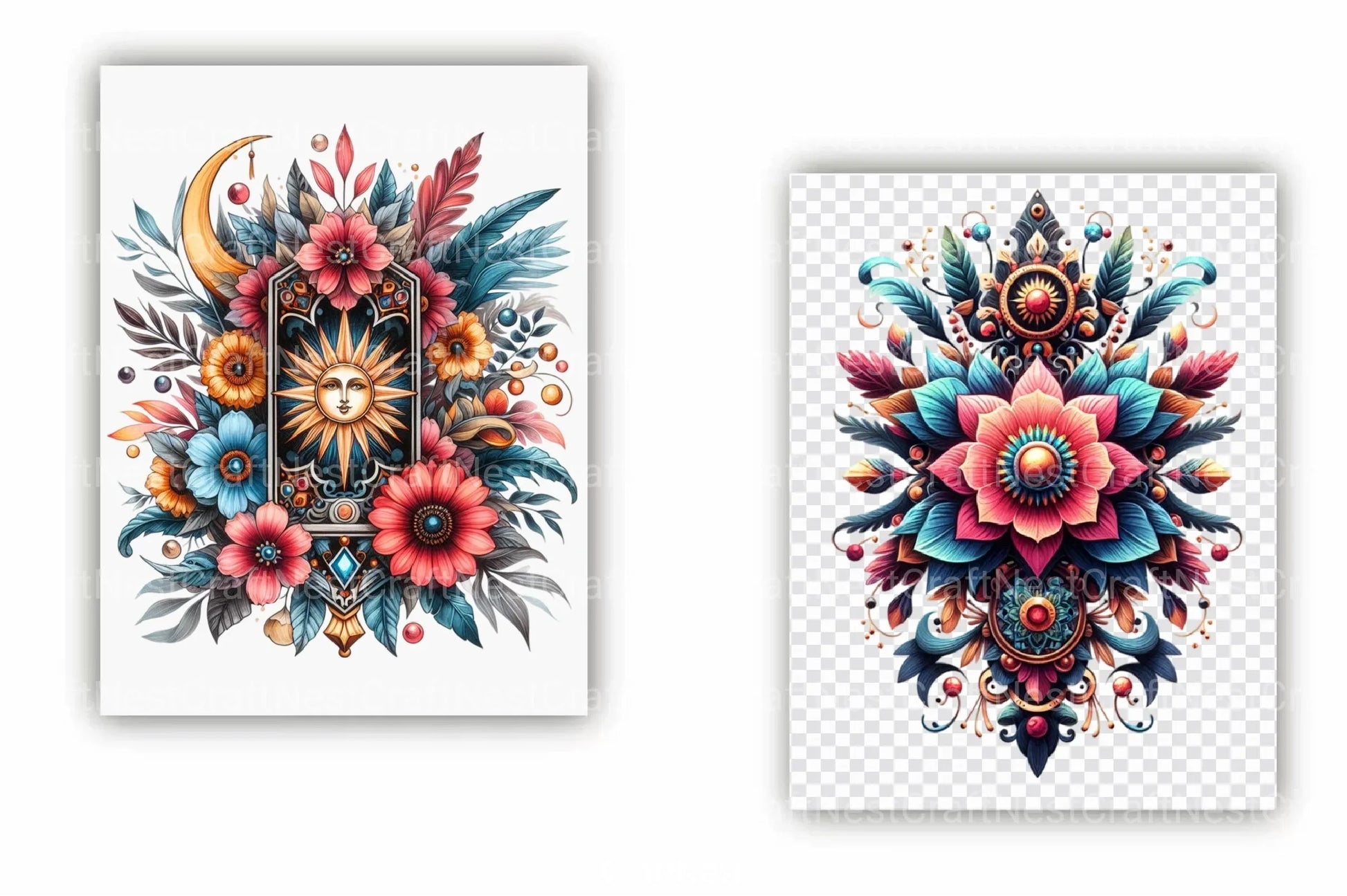 Vintage Native Tarot Card Clipart Bundle - CraftNest - Digital Crafting and Art