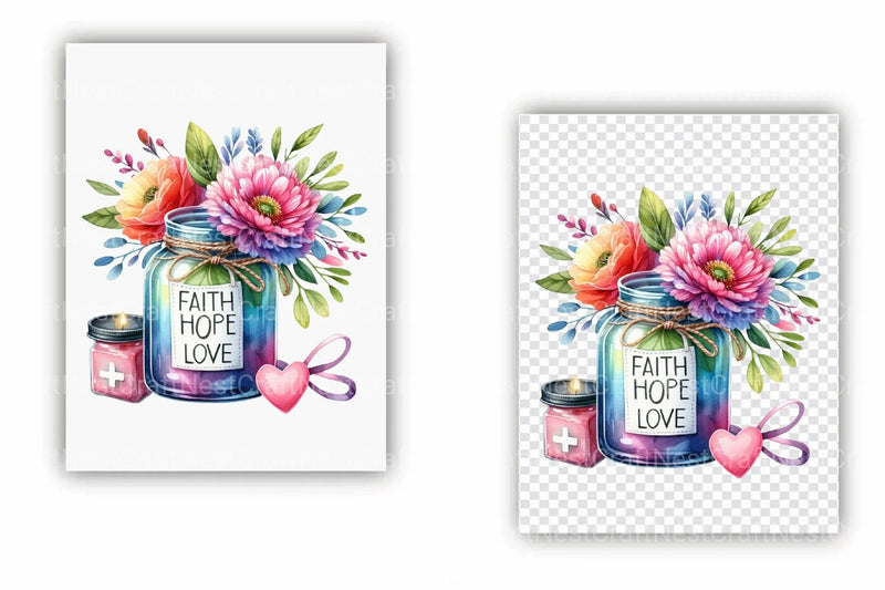 Faith Hope Love Jars Clipart Bundle - CraftNest - Digital Crafting and Art