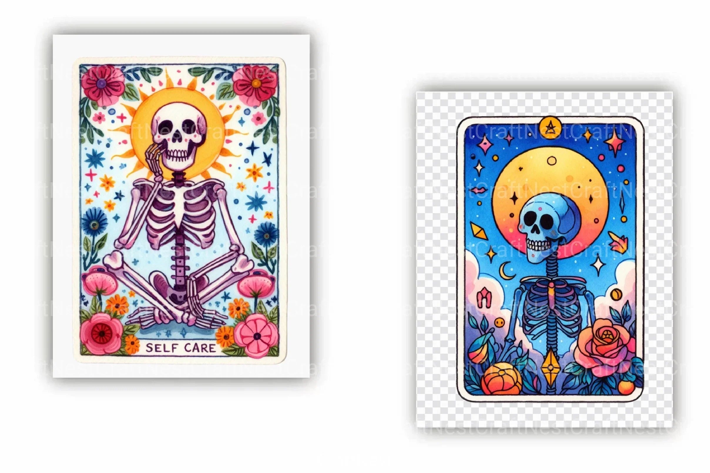 Funny Self Care Tarot Card Clipart Bundle - CraftNest - Digital Crafting and Art