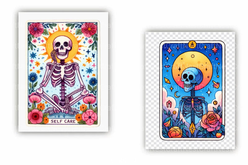 Funny Self Care Tarot Card Clipart Bundle - CraftNest - Digital Crafting and Art