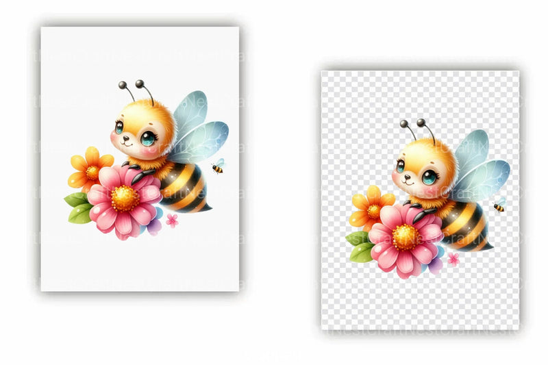 Cute Bee Clipart Bundle 66 - CraftNest - Digital Crafting and Art
