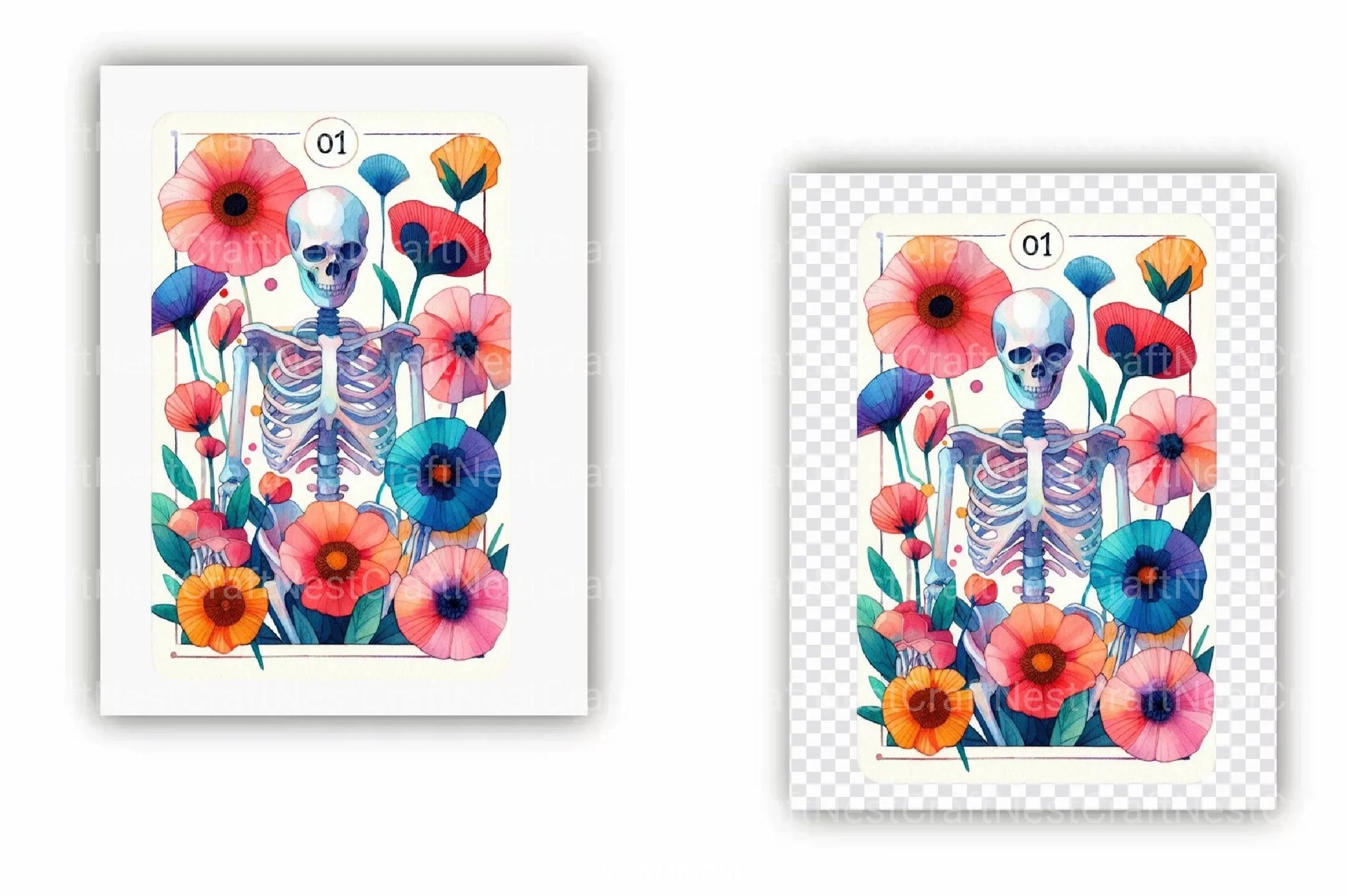 Skeletons in Careers Tarot Card Clipart Bundle - CraftNest - Digital Crafting and Art