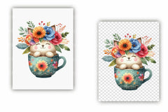 Floral Coffee & Animals Clipart Bundle - CraftNest - Digital Crafting and Art