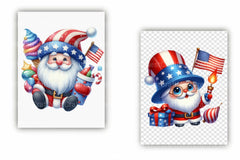 Funny Santa Claus 4th of July Clipart Bundle - CraftNest - Digital Crafting and Art