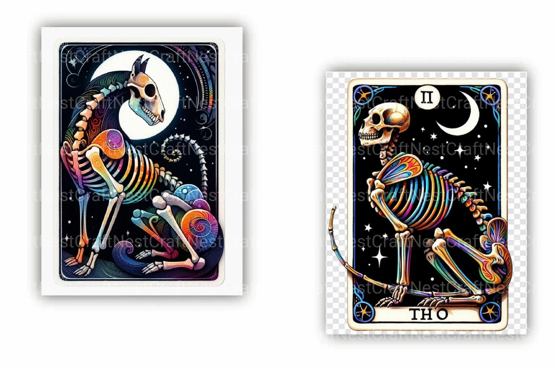 Skeleton Animal Tarot Card Clipart Bundle - CraftNest - Digital Crafting and Art