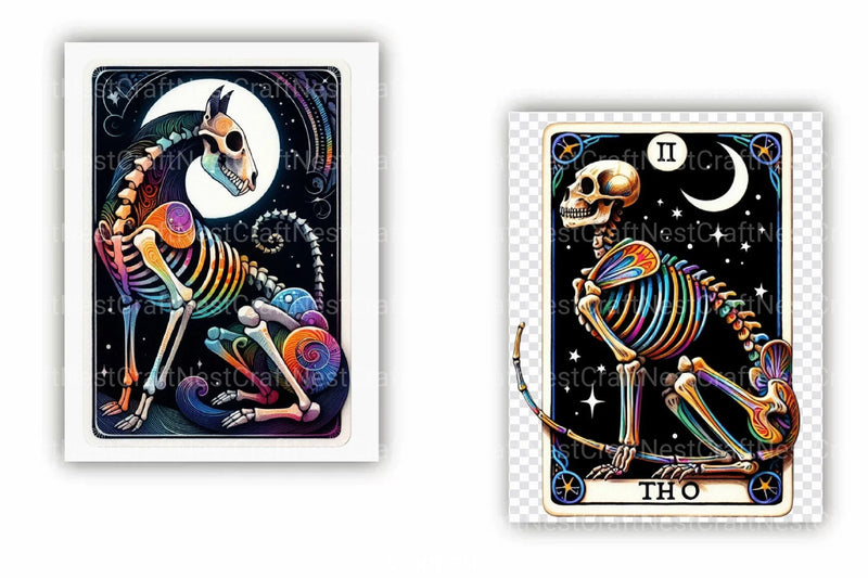 Skeleton Animal Tarot Card Clipart Bundle - CraftNest - Digital Crafting and Art