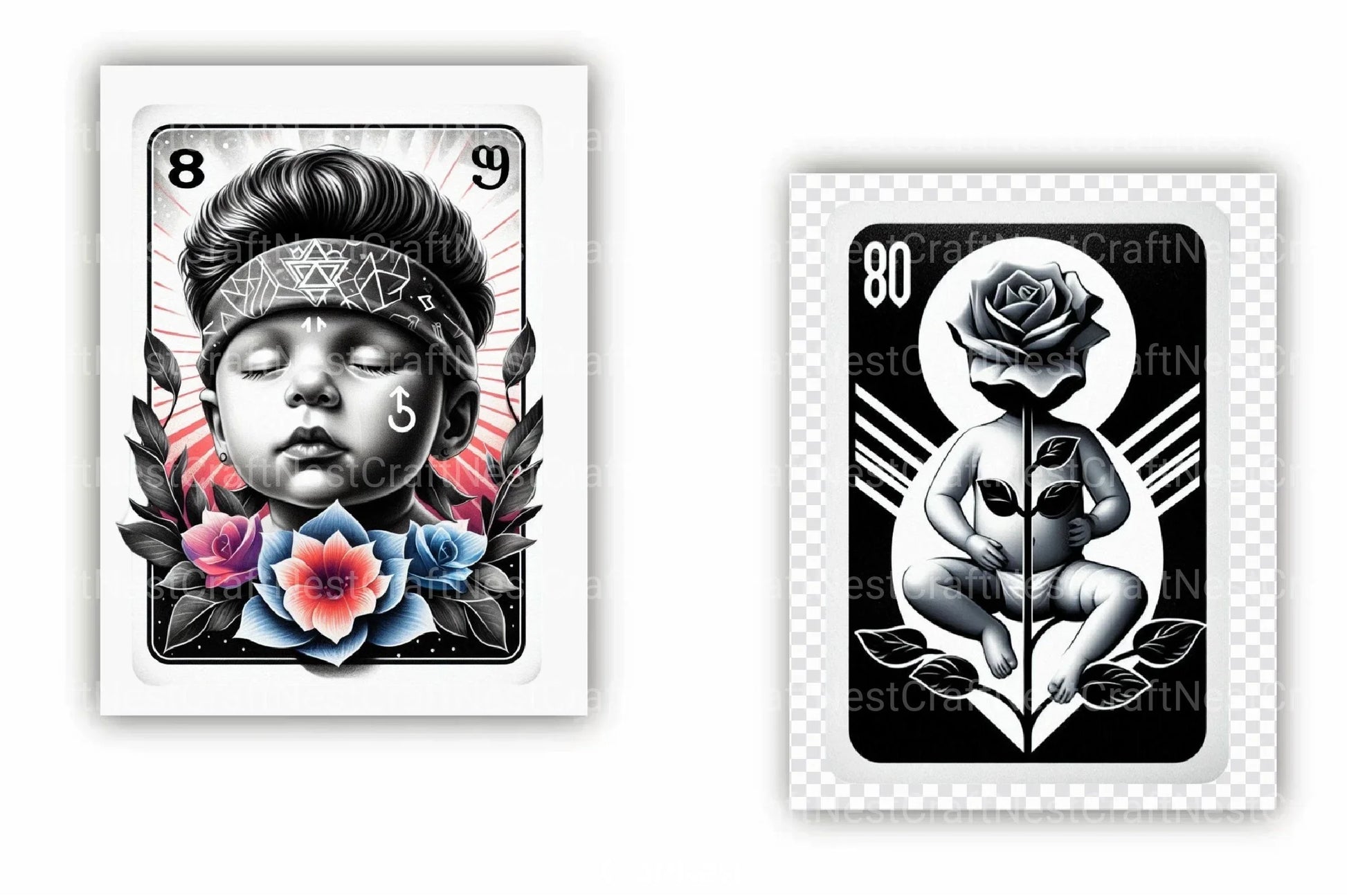 80s Baby Tarot Card Clipart Bundle for Gen X - CraftNest - Digital Crafting and Art