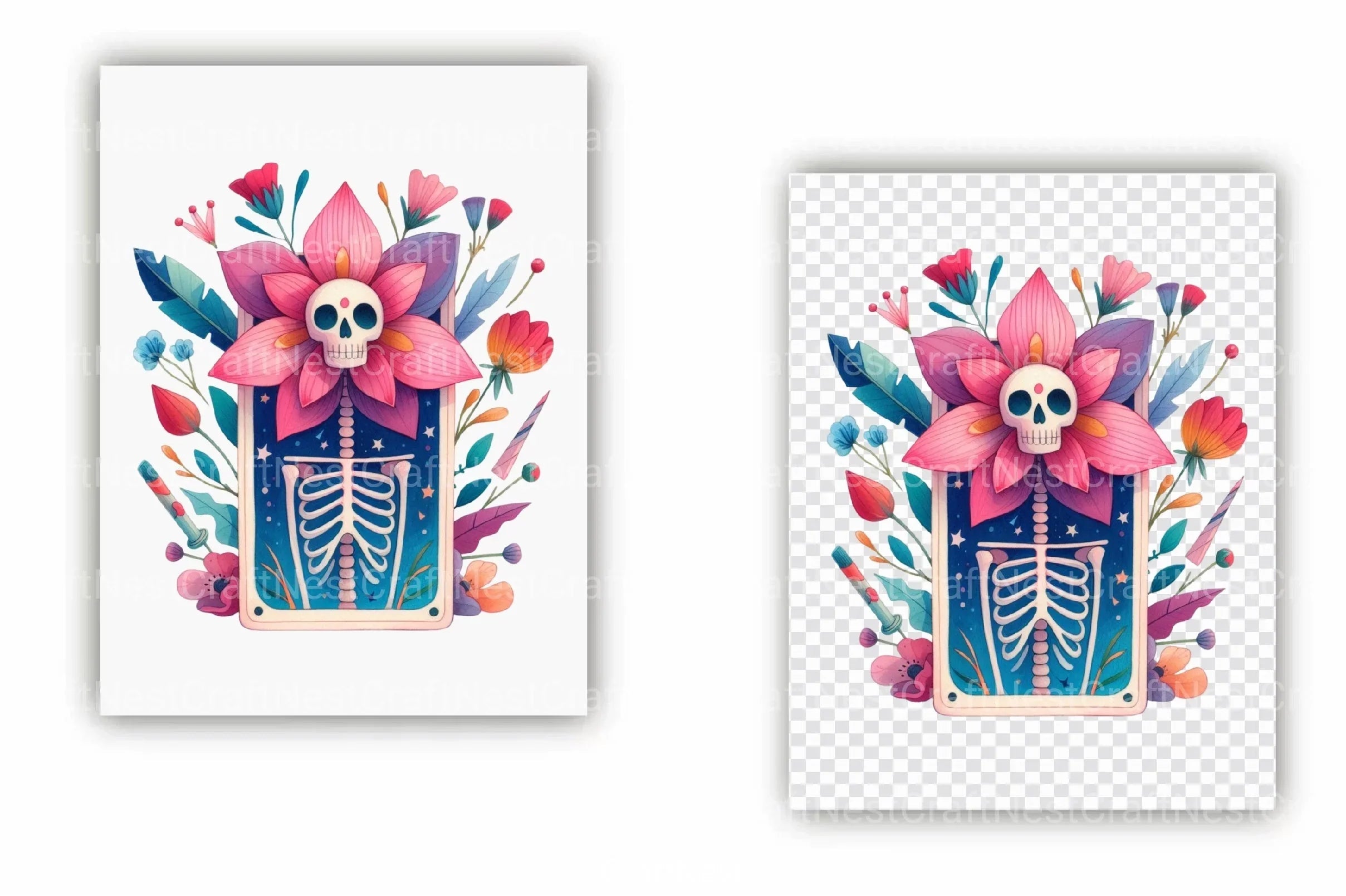 Whimsical Skeletal Tarot Card Clipart Bundle - CraftNest - Digital Crafting and Art