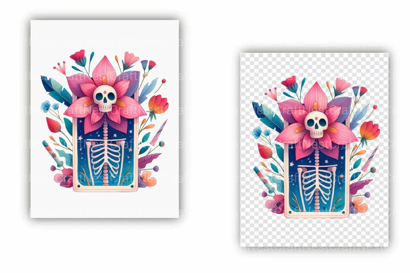 Whimsical Skeletal Tarot Card Clipart Bundle - CraftNest - Digital Crafting and Art