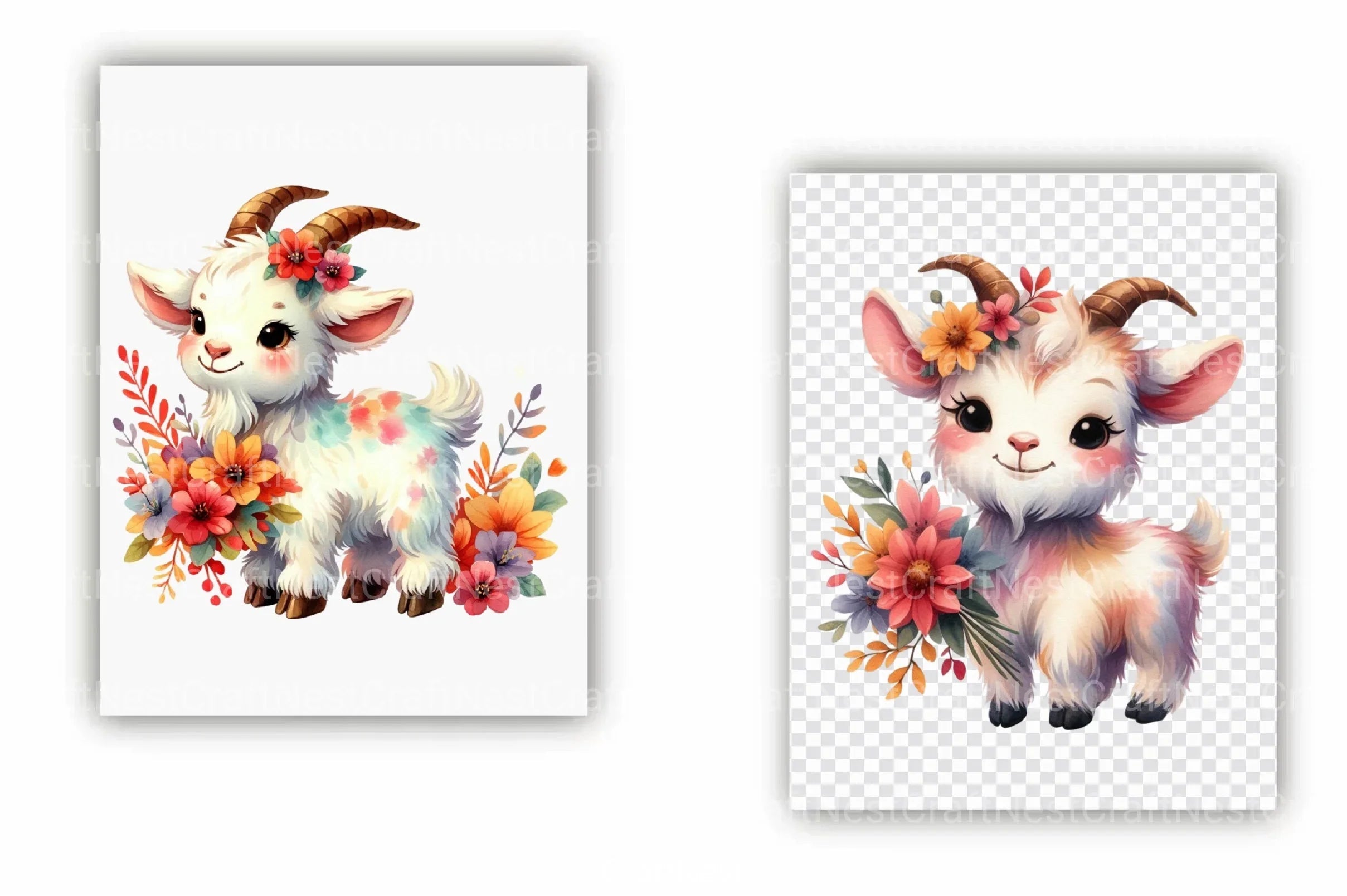 Fall Goat Clipart Bundle 4 - CraftNest - Digital Crafting and Art