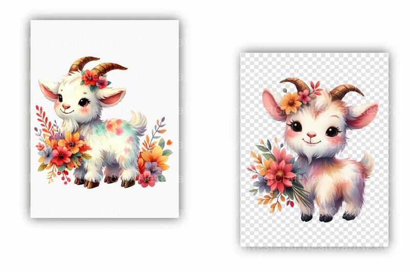 Fall Goat Clipart Bundle 4 - CraftNest - Digital Crafting and Art