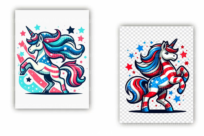 4th of July Unicorn Clipart Bundle 99 - CraftNest - Digital Crafting and Art