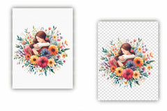 Floral Embrace Mother's Day Card Clipart Bundle - CraftNest - Digital Crafting and Art