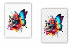 Butterfly Flower Skull Clipart Bundle - CraftNest - Digital Crafting and Art