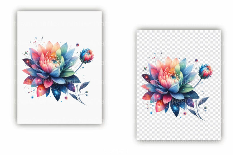 Mother's Day Flowers & Galaxy Clipart Bundle - CraftNest - Digital Crafting and Art