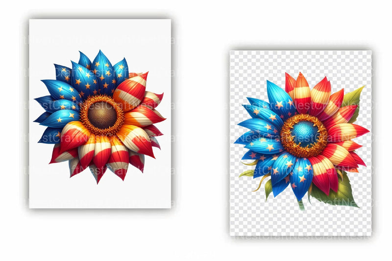 Sunflower 4th of July Clipart Bundle 3 - CraftNest - Digital Crafting and Art