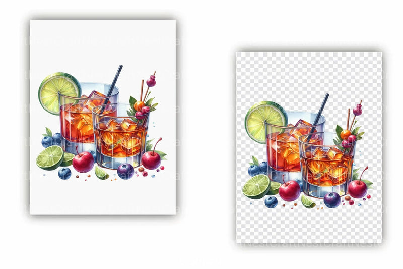 Whiskey Cocktails Clipart Bundle 3 - CraftNest - Digital Crafting and Art