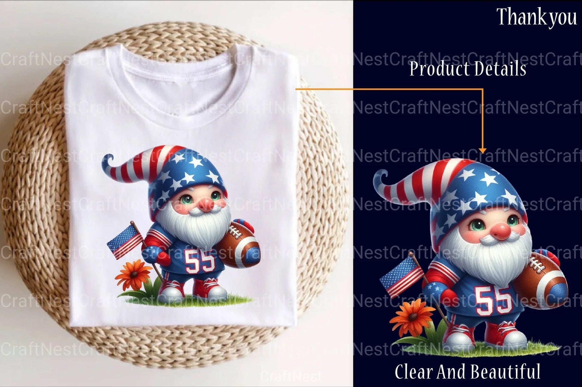 Adorable American Football Gnomes Clipart Bundle 4 - CraftNest - Digital Crafting and Art