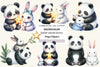 Panda And Bunny Clipart Bundle