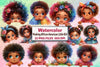 Peeking African American Little Girl Clipart Bundle