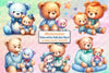 Father and Son Teddy Bear Clipart Bundle