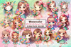 Little Girl with Bouquet Clipart Bundle
