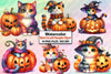Halloween Black Cat & Pumpkin Clipart Bundle