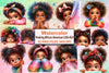 Peeking African American Little Girl Clipart Bundle